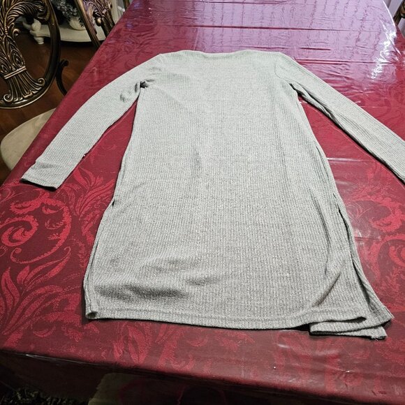 Dana Buchman Long Gray Ribbed Open-Front Cardigan Sz M Casual Comfort Career - Picture 4 of 10